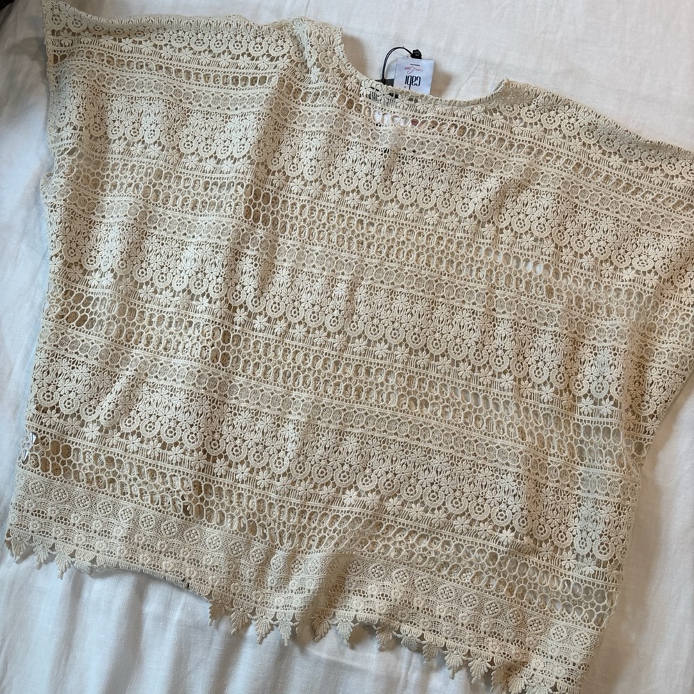 Cabi Love Carol Capri Crochet Lace Top #5026 NWT Natural Ivory 100% Cotton XS-XL - Picture 3 of 7